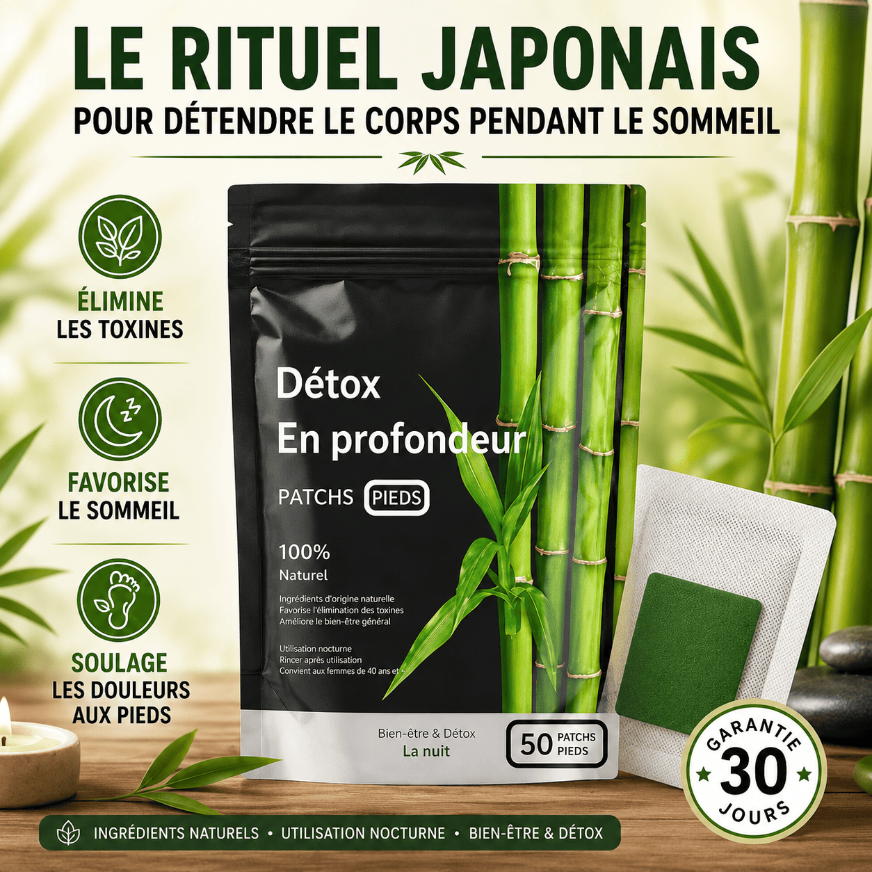 Patchs Japonais — Detoxifiez votre corps pendant la nuit
